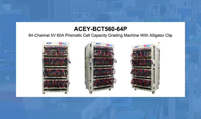 Machine de classement de capacité de cellule prismatique à 64 canaux 5V 60A avec pince crocodile